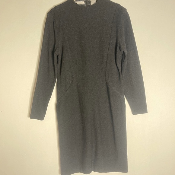 LIZ Claiborne Little Black Knit Sweater Dress High Neck Large - Picture 9 of 12